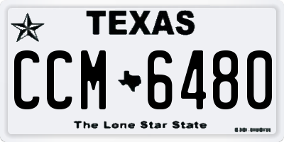 TX license plate CCM6480
