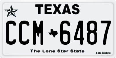 TX license plate CCM6487