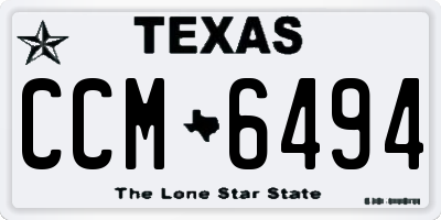 TX license plate CCM6494