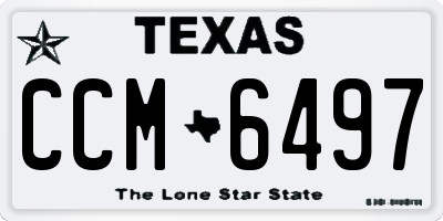 TX license plate CCM6497