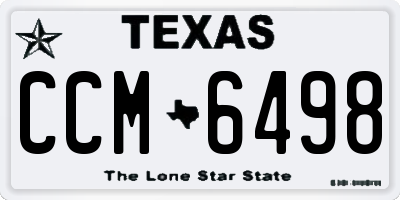 TX license plate CCM6498