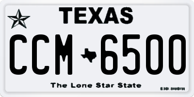 TX license plate CCM6500