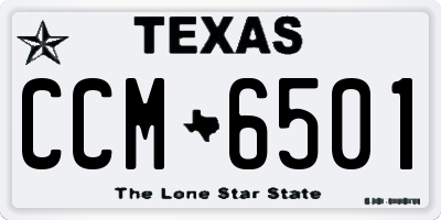 TX license plate CCM6501