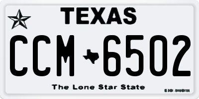 TX license plate CCM6502