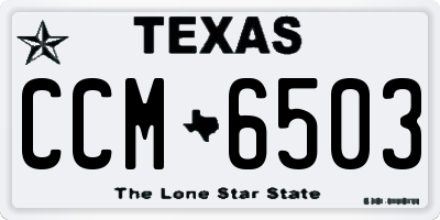 TX license plate CCM6503