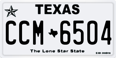 TX license plate CCM6504