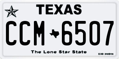 TX license plate CCM6507