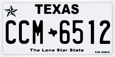 TX license plate CCM6512