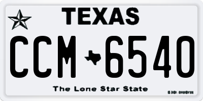 TX license plate CCM6540