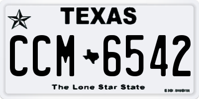 TX license plate CCM6542