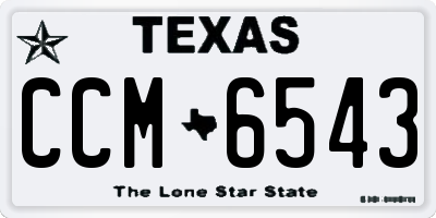 TX license plate CCM6543