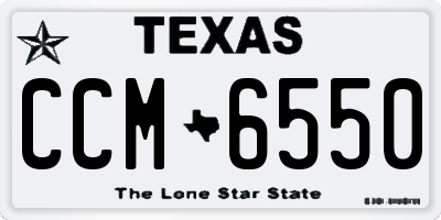 TX license plate CCM6550
