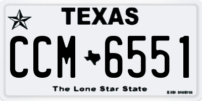 TX license plate CCM6551