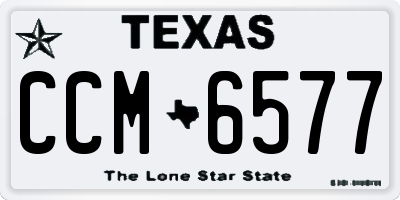 TX license plate CCM6577
