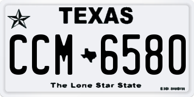 TX license plate CCM6580