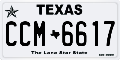 TX license plate CCM6617