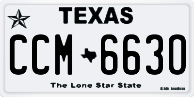 TX license plate CCM6630
