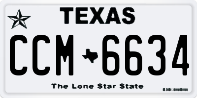 TX license plate CCM6634