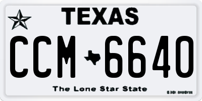 TX license plate CCM6640