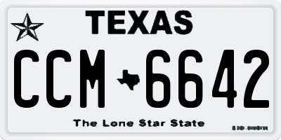 TX license plate CCM6642