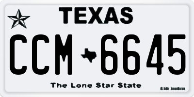 TX license plate CCM6645