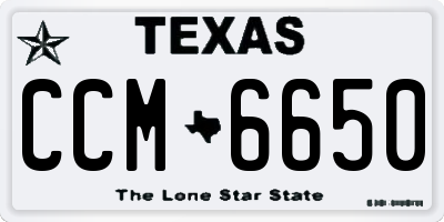 TX license plate CCM6650