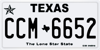 TX license plate CCM6652