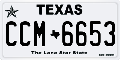 TX license plate CCM6653