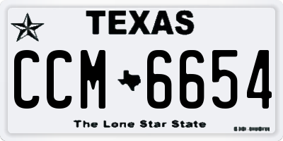 TX license plate CCM6654