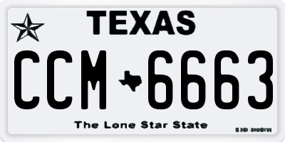 TX license plate CCM6663