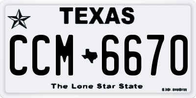 TX license plate CCM6670