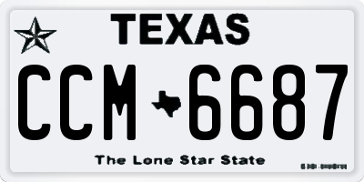 TX license plate CCM6687