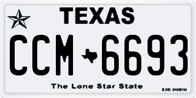 TX license plate CCM6693