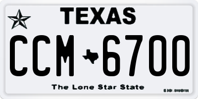 TX license plate CCM6700