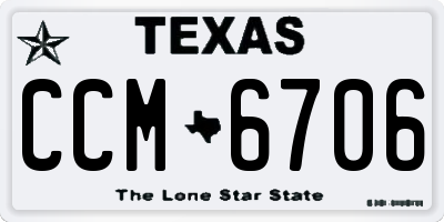 TX license plate CCM6706