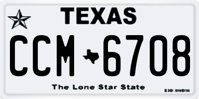 TX license plate CCM6708