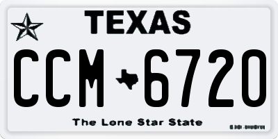 TX license plate CCM6720
