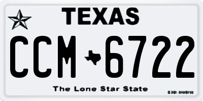 TX license plate CCM6722