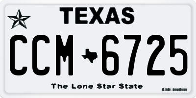 TX license plate CCM6725