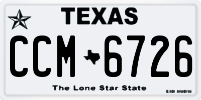 TX license plate CCM6726