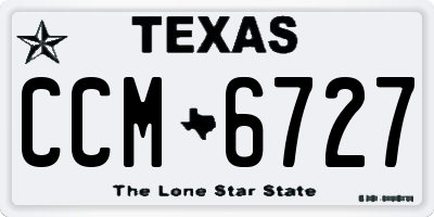 TX license plate CCM6727