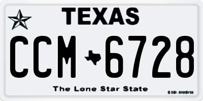 TX license plate CCM6728