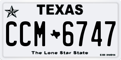 TX license plate CCM6747