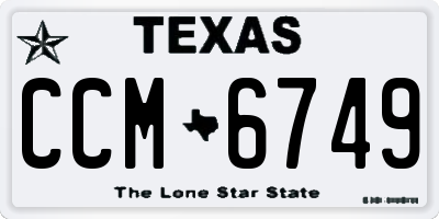 TX license plate CCM6749
