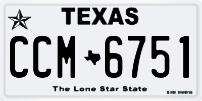 TX license plate CCM6751