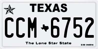 TX license plate CCM6752