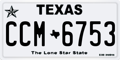 TX license plate CCM6753