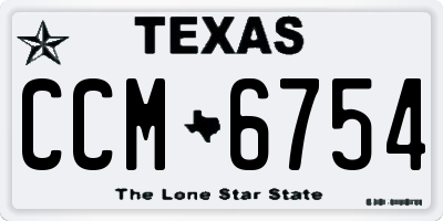 TX license plate CCM6754