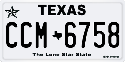 TX license plate CCM6758