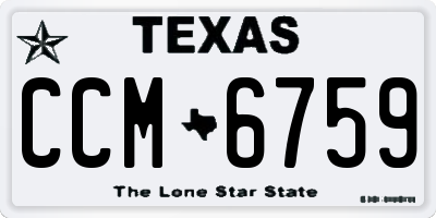 TX license plate CCM6759